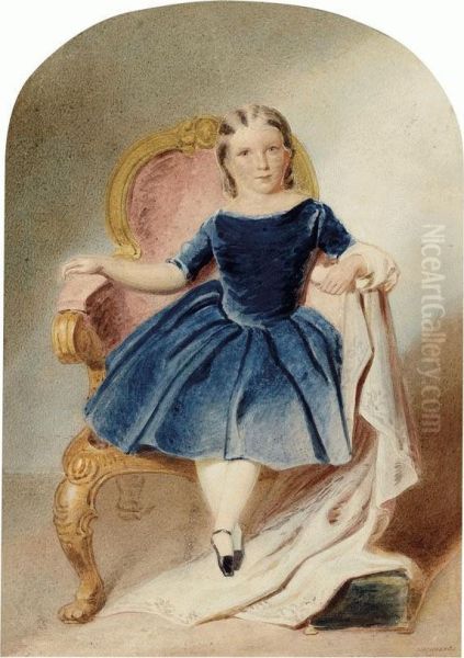 Miss Marian Fletcher, Aged 6, Sydney Oil Painting by William Michael Nicholas