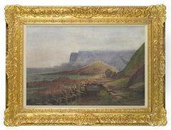 Giants Causeway Oil Painting by Andrew Nicholl