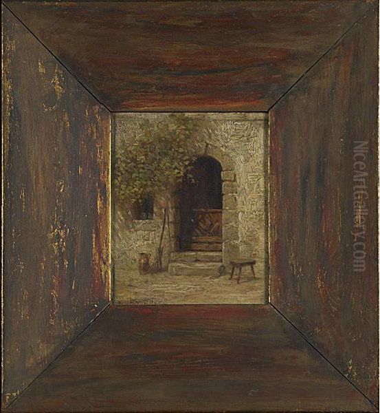 An Old Door, Brittany Oil Painting by Burr H. Nicholls