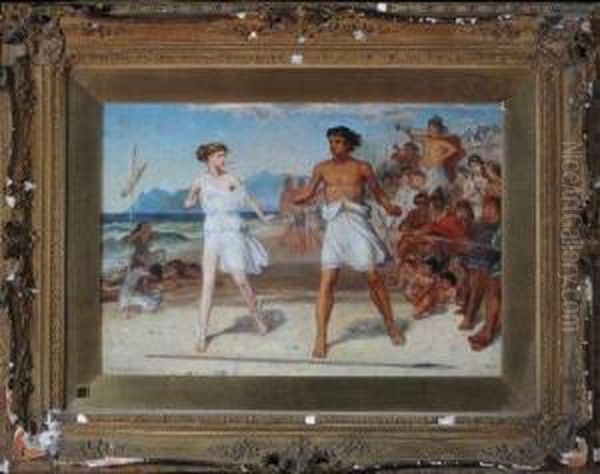 The Race Between Atalanta And Melanion Oil Painting by Charles Wynee Nicholls