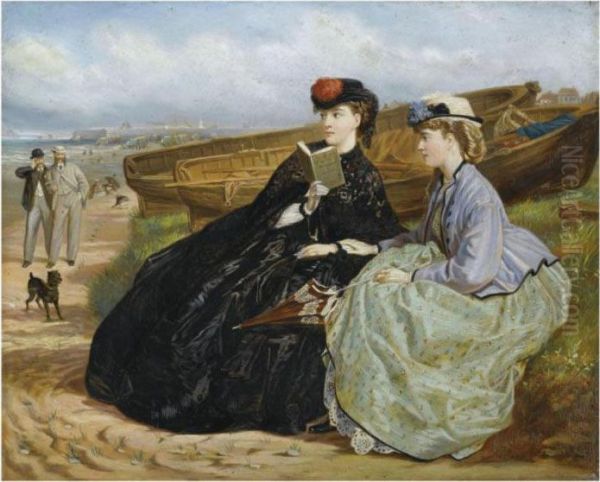 A Seaside Romance Oil Painting by Charles Wynee Nicholls