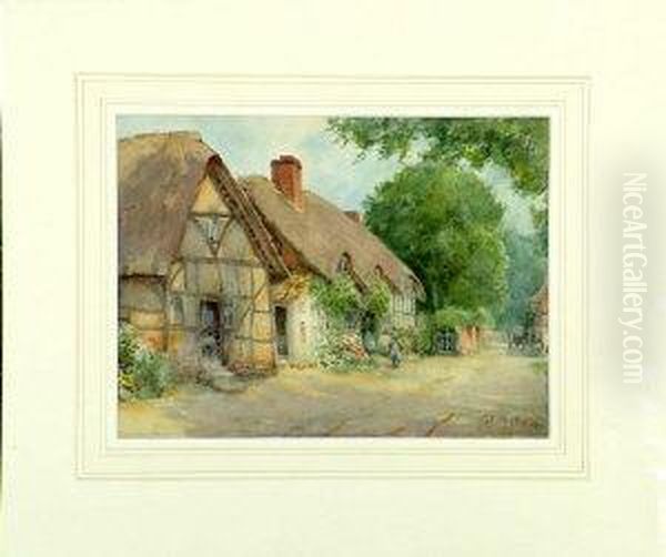 The Post Office, Cropthorne, Worcestershire Oil Painting by George F. Nicholls