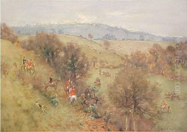 Oxford Fox Hunt Oil Painting by George Franck Nicholls