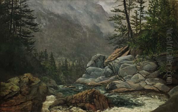 ''kaaterskill Clove From Haines Falls'' Oil Painting by Edward W. Nichols