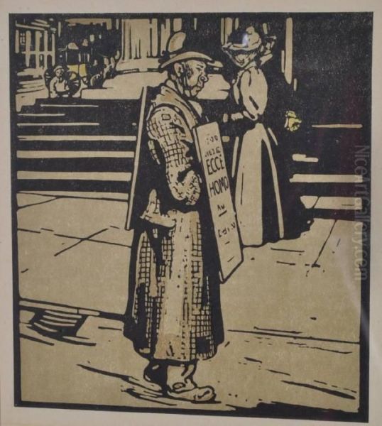 Street Scene Oil Painting by William Nicholson