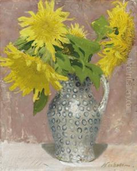 Sunflowers Oil Painting by William Nicholson