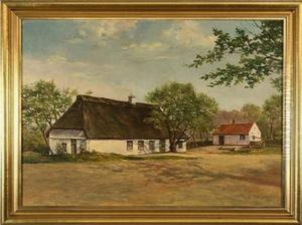 Gehoft In Angeln Oil Painting by Ludwig Niclausen