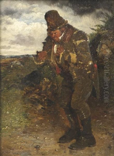 An Irish Countryman Oil Painting by Erskine Nicol