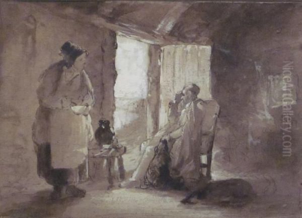 In The Far West Oil Painting by Erskine Nicol