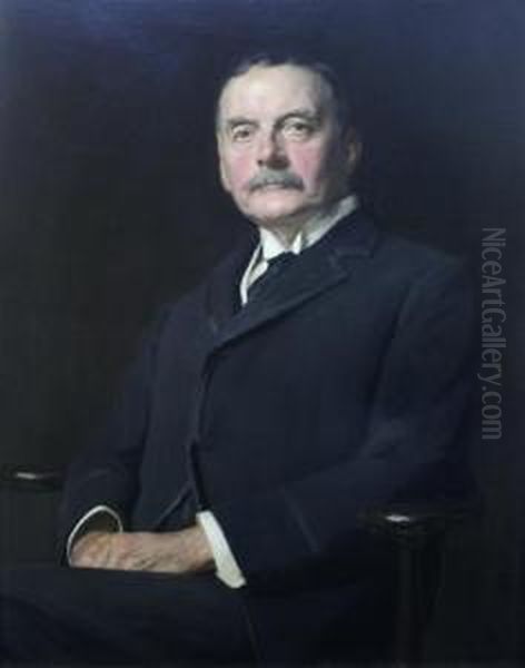 Portrait Of W.guy W.radford Master Of The Company Of Ironmongers Oil Painting by John Watson Nicol