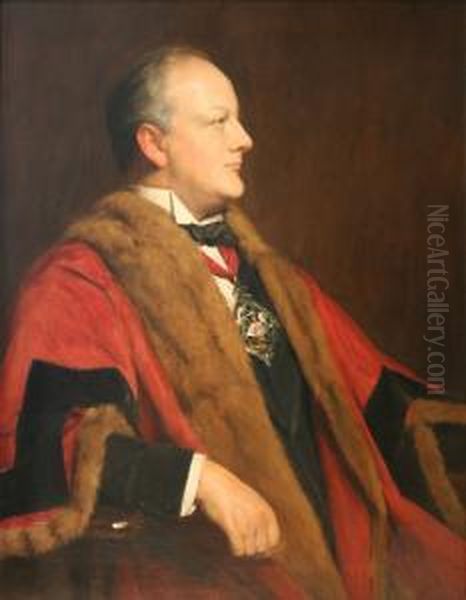 Three-quarter Length Portrait Of Guy Radford Oil Painting by John Watson Nicol