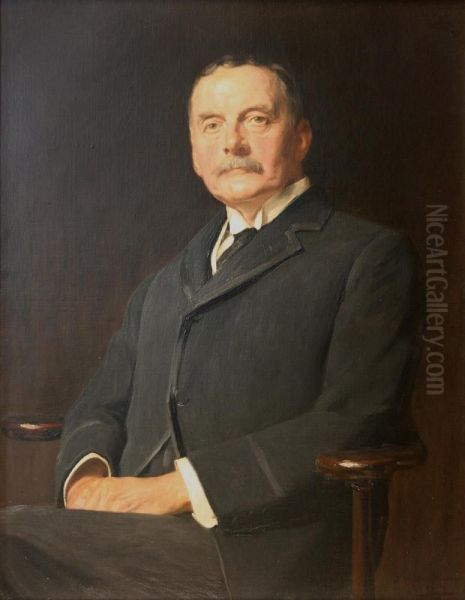 Three-quarter Length Portrait Of Thomas Peace Staley Oil Painting by John Watson Nicol