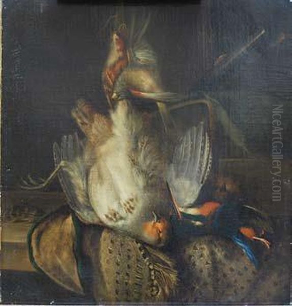 Nature Morte Aux Oiseaux Oil Painting by Jan Hendrick Nicolay