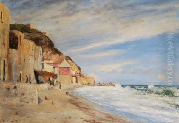 Spiaggia Di Varigotti Oil Painting by Edoardo Nicolello