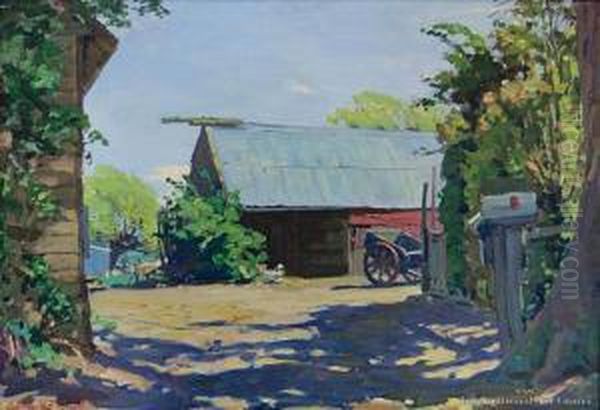 Canterbury Farm Oil Painting by Archibald Frank Nicoll