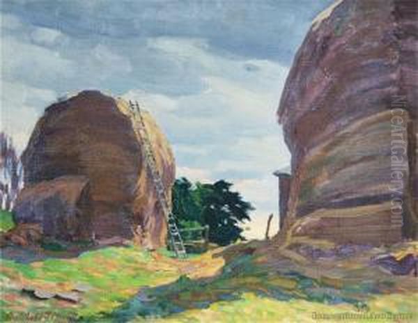 Haystacks by Archibald Frank Nicoll