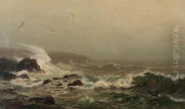 Rocky Coast, New England Oil Painting by James Craig Nicoll