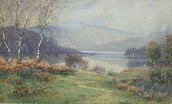 A Deserted Loch Oil Painting by John P. Nicolson