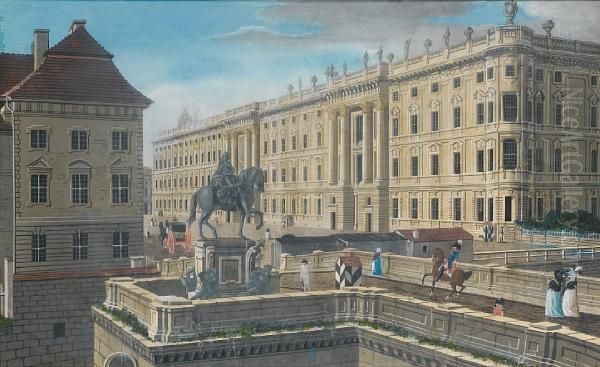 The Royal Place, Berlin Oil Painting by August Niegelssohn