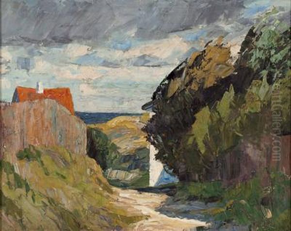 Haus In Kustenlandschaft Oil Painting by Arthur Nielsen