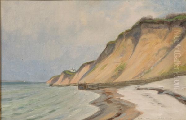 Tisvilde Coastal Scene Oil Painting by Arthur Nielsen