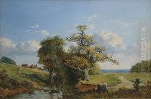 River Landscape Oil Painting by Edmund John Niemann, Snr.