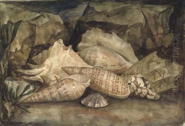 Sea Shells Oil Painting by Jan Frank Niemantsverdriet