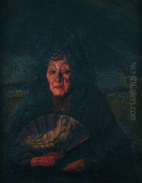 Dona Rosita, Segun Zuloaga Oil Painting by Enrique Nieto Uribarri