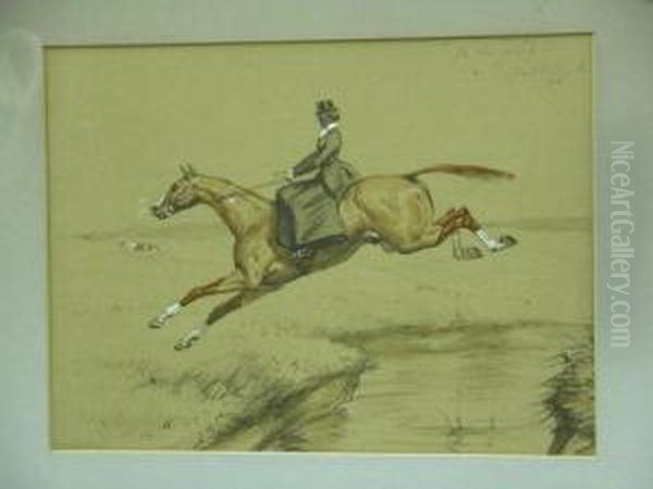 Hunting Scenes, Four, Tally Ho Over! Oil Painting by Basil Nightingale