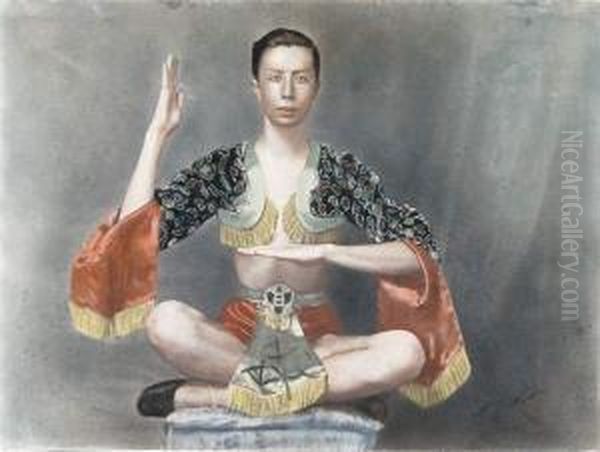 Portrait, C.1912. Oil Painting by Vaslav Fomich Nijinsky