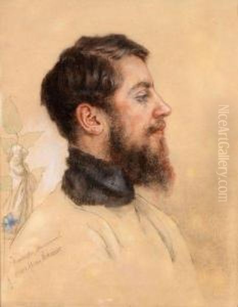 Portrait D'homme De Profil Oil Painting by Jean Alexis Nikanor