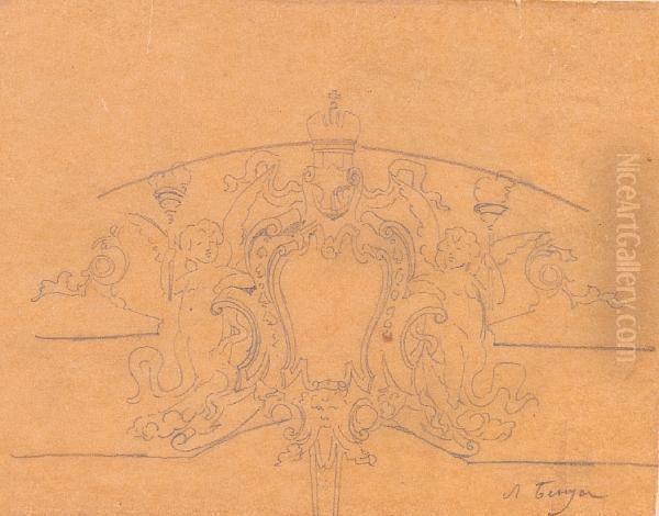 Design For An Ornamental Moulding Oil Painting by Leontiy Nikolaevich Benois