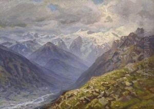 Hochgebirgslandschaft Oil Painting by Ilja Nikolajevith Zankovski