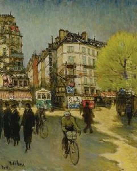 Place De La Republique Oil Painting by Peter Alexandrovitch Nilouss