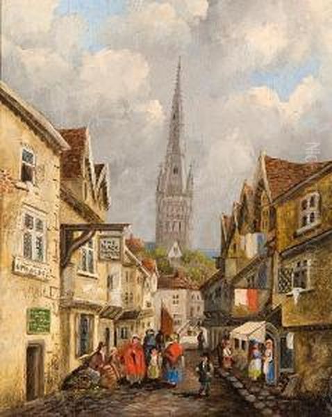 Magdalene Street, Norwich Oil Painting by Henry Ninham