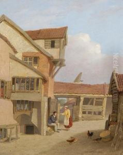 A Street Scene In Norwich Oil Painting by Henry Ninham