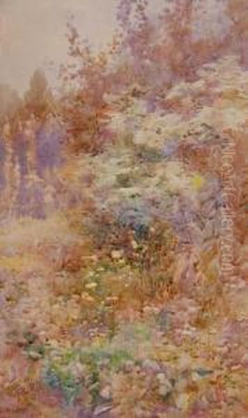 Flower Gardens Oil Painting by Ethel C. Nisbet