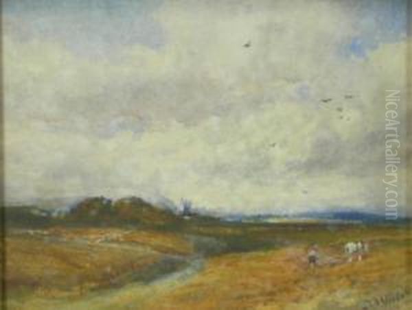 Ploughing Oil Painting by Robert Buchan Nisbet