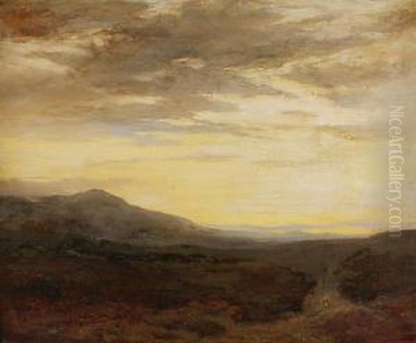 Moorland Landscape Oil Painting by Robert Buchan Nisbet