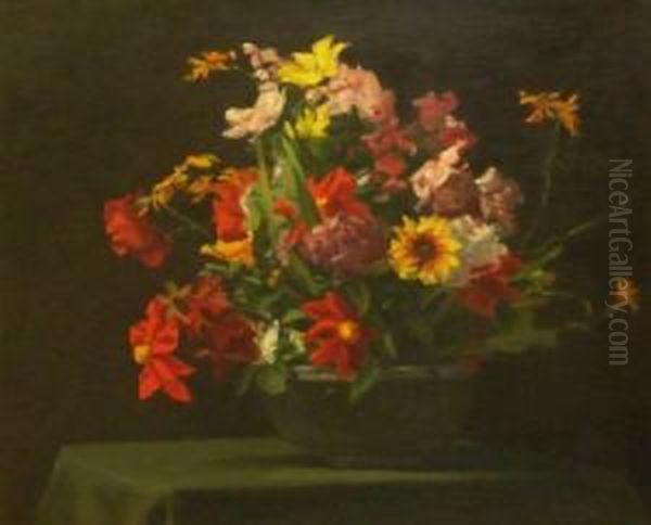 Summer Flowers Oil Painting by Robert Buchan Nisbet