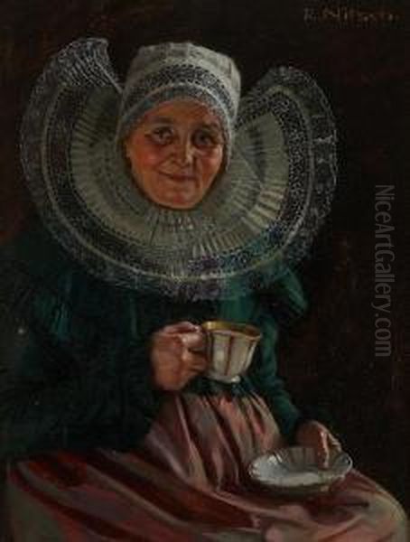 The Cup That Cheers Oil Painting by Richard Nitsch