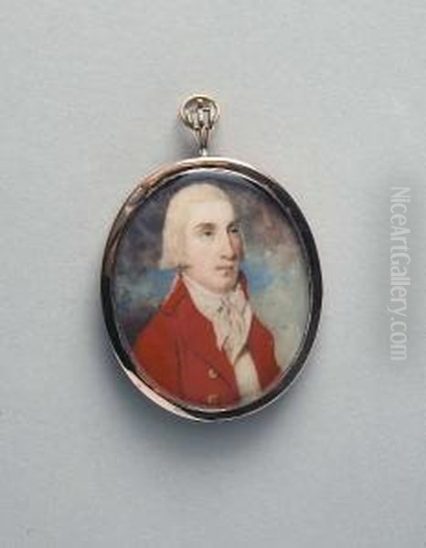 Portrait Miniature Of A Gentleman Oil Painting by James Nixon