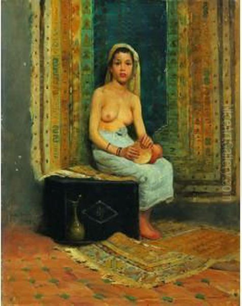 Jeune Berbere Au Tambourin Oil Painting by Francisque Noailly