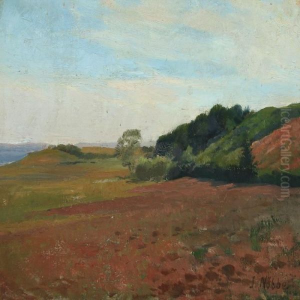 Landscape, Presumably Near Flensburg Fiord Oil Painting by Jacob Nobbe