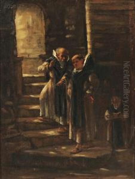 A Monastic Intrigue Oil Painting by James Campbell Noble