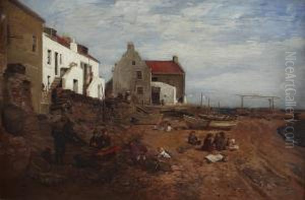 On The Beach, Buckhaven Oil Painting by Robert Noble