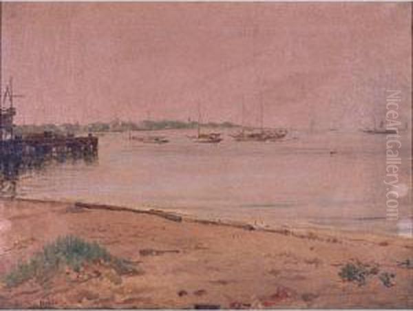 View Across Gravesend Bay To Seagate Oil Painting by Thomas Satterwhite Noble