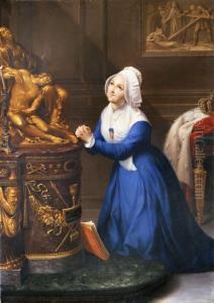 Ritratto Della Venerabile Maria Clotilde Difrancia, Regina Di Sardegna Oil Painting by Bernardino Nocchi