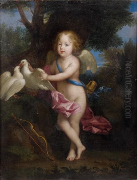 Portrait D'un Jeune Garcon En Cupidon Oil Painting by Jean Nocret I