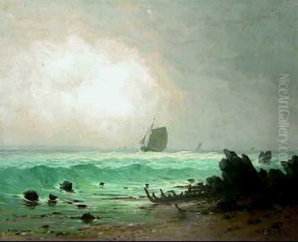 Paesaggio Marino Con Imbarcazioni Oil Painting by Luis Noel